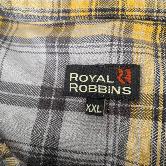 Royal Robbins Men’s Yellow Light Gray & Black XXL Flannel Shirt - Picture 7 of 7